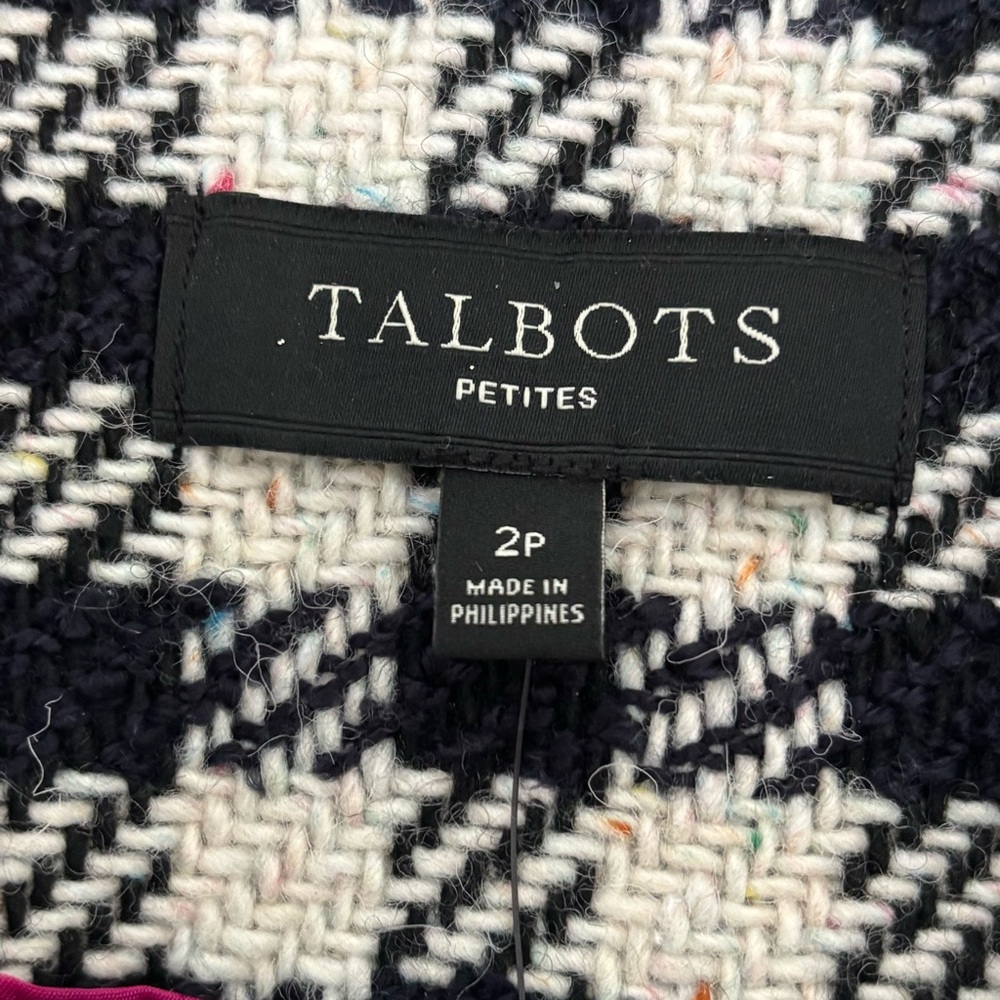Talbots Black and White Checkered Houndstooth Blazer - Picture 7 of 11